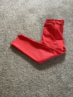 LOFT Marisa Cropped Ankle Pants in Bright Red